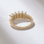 Emerald Cut Moissanite Diamond Wedding Ring: Dainty 5 Stone Band for Women - 图片 7