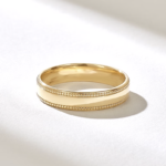 Migraine Wedding Band | 18K Solid Gold Men's Women's Matching Rings, Flat Comfort - Image 4