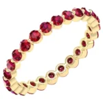14K Solid Gold 0.75 Carat Ruby Infinity Band Ring | Thin Band