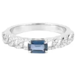 18K Solid Gold Diamond and Sapphire Cocktail Ring