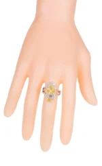 14K Solid Gold 2.88 Carat Multi-Colored Moissanite Diamond | Moissanite Diamond Solitaire Ring - Image 4