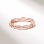 Natural Diamond Celtic Wedding Ring | 18K Solid Gold Minimalist Band for Women - Image 6