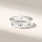 18K Solid Gold Sapphire Flower Band - 图片 6