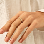 14k Gold Matte Textured Wedding Band: Classic Marriage Ring for Couples