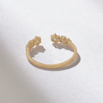 14k Solid Gold Ascending Natural Diamond Front Cuff Ring: Adjustable Minimalist Band - Image 7