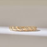 14k Solid Gold Pave Natural Diamond Twisted Dome Ring - Image 2