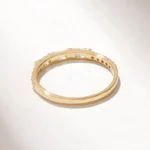 Natural Diamond Trio Baguette Band | 18K Solid Gold Three Stone Marriage Ring - 图片 7