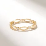 Natural Diamond Pave Eternity Ring | 14k Solid Gold Celtic Knot Ring for Women - 图片 4