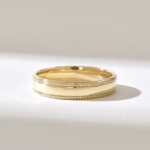 Migraine Wedding Band | 18K Solid Gold Men's Women's Matching Rings, Flat Comfort - Image 2