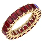 18K Solid Gold Ruby Solitaire Band - 图片 2