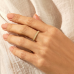 14k Gold Matte Textured Wedding Band: Classic Marriage Ring for Couples - Image 3