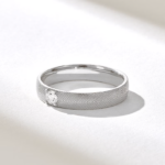14K Solid Gold Natural Diamond Arrow Wedding Band - Image 4