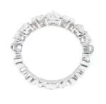 14K White Gold 1.35 Carat Solitaire Heart-Shape Natural Diamond Eternity Band Ring - 图片 3