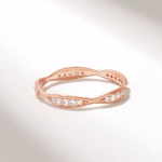18K Solid Gold Natural Diamond Pave Eternity Wedding Ring - 图片 5
