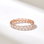 18k Gold Natural Diamond Eternity Wedding Ring: Bezel Set Natural Diamond Band - Image 6