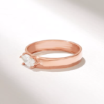 Natural Diamond Gold Band | 18K Solid Gold Thick Band Solitaire Ring | Natural Diamond - 图片 6
