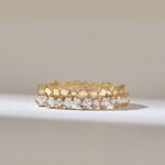 Geometric Cluster Natural Diamond Wedding Band | Full Eternity Ring in  18k Solid - 图片 2