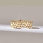 ScatteredSquares Gold Wedding Ring | Wide Geometric Ring Women - 图片 2