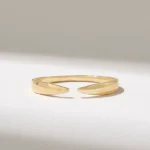 Minimalist Open Claw Ring | 18K Solid Gold Stackable Ring Enhancer - Image 2