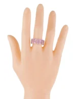14K Solid Gold 2.91 Carat | Vintage Half Eternity Pink Sapphire Ring - 图片 5