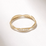 18K Solid Gold Natural Diamond Pave Eternity Wedding Ring - 图片 7