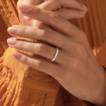 18k Gold Natural Diamond Eternity Wedding Ring: Bezel Set Natural Diamond Band - Image 4