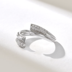 Pave Natural Diamond Cuff Wrap Ring | 14k Gold Statement Ring | Solid Gold Open Wedding - 图片 6