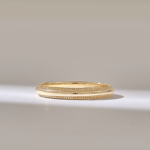 14k Slim Simple Migraine | Solid Gold Band | Minimalist Dotted Anniversary Band - Image 2