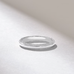 14k Slim Simple Migraine | Solid Gold Band | Minimalist Dotted Anniversary Band - Image 5