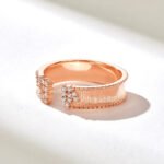 Natural Diamond Open Wedding Band,18k Cuff Rings for Women, Wrap Around Gap Ring - 图片 6