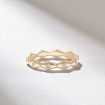 14k Solid Gold Rhombus Band Wedding Ring: Dainty Stacking Ring - Image 4