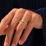 Natural Diamond Crown Stackable Ring: Unique 14k Solid Gold Bridal Ring for Women