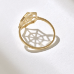 Natural Diamond Spider Web Ring | 14K Solid Gold Statement Ring | Vintage Boho Gothic - Image 7