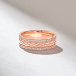 Pave Natural Diamond Wedding Band, 2 Row Pave , 14k Solid Gold Full Eternity Vine Ring - Image 6