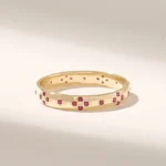 14K Solid Gold Ruby Wedding Band - Image 2