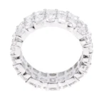 18k White Gold 6.87 Carat Solitaire Natural Diamond Eternity Band Ring - 图片 3