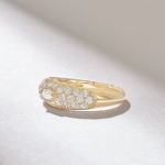 Marquise Moissanite Diamond Dome Ring, 14k Gold Pave Signet Statement Ring for Women - 图片 4