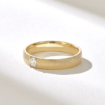 14K Solid Gold Natural Diamond Arrow Wedding Band - Image 6