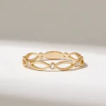 Natural Diamond Pave Eternity Ring | 14k Solid Gold Celtic Knot Ring for Women - 图片 2