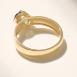 18K Solid Gold Moss Agate Solitaire Ring - Image 7