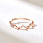 Pave Natural Diamond Zigzag Ring: 14k Solid Gold Stacking Ring for Women - Image 5