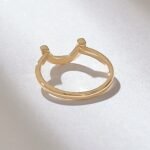 Arched Nesting Ring | Pave Natural Diamond Curve Ring 18K Solid Gold | Minimalist Ring - 图片 7