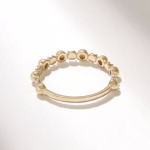 14k Solid Gold Natural Diamond Beaded Ring | Stackable Ball Ring Enhancer For Women - 图片 7