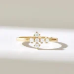 Pave Natural Diamond Cross Ring | 14k Solid Gold Engagement Ring - Image 2