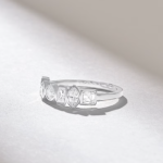 0.7ctw Mixed Cut Natural Diamond Wedding Ring: Unique 18K Solid Gold - 图片 6