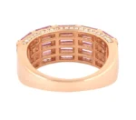 14K Solid Gold 2.91 Carat | Vintage Half Eternity Pink Sapphire Ring - 图片 4