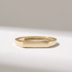 14k Gold Flat Band Ring | Delicate Pinky Ring for Women - Image 2