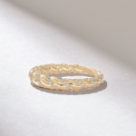 14k Solid Gold Pave Natural Diamond Twisted Dome Ring - Image 4