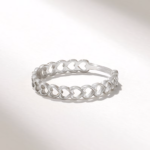 Infinity Heart Ring: Dainty Full Eternity Band in Solid Gold, Hollow Hearts Ring - Image 5