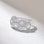 Halo Natural Diamond Circles Statement Ring | 1.2CT Antique Design Chunky Ring - Image 5